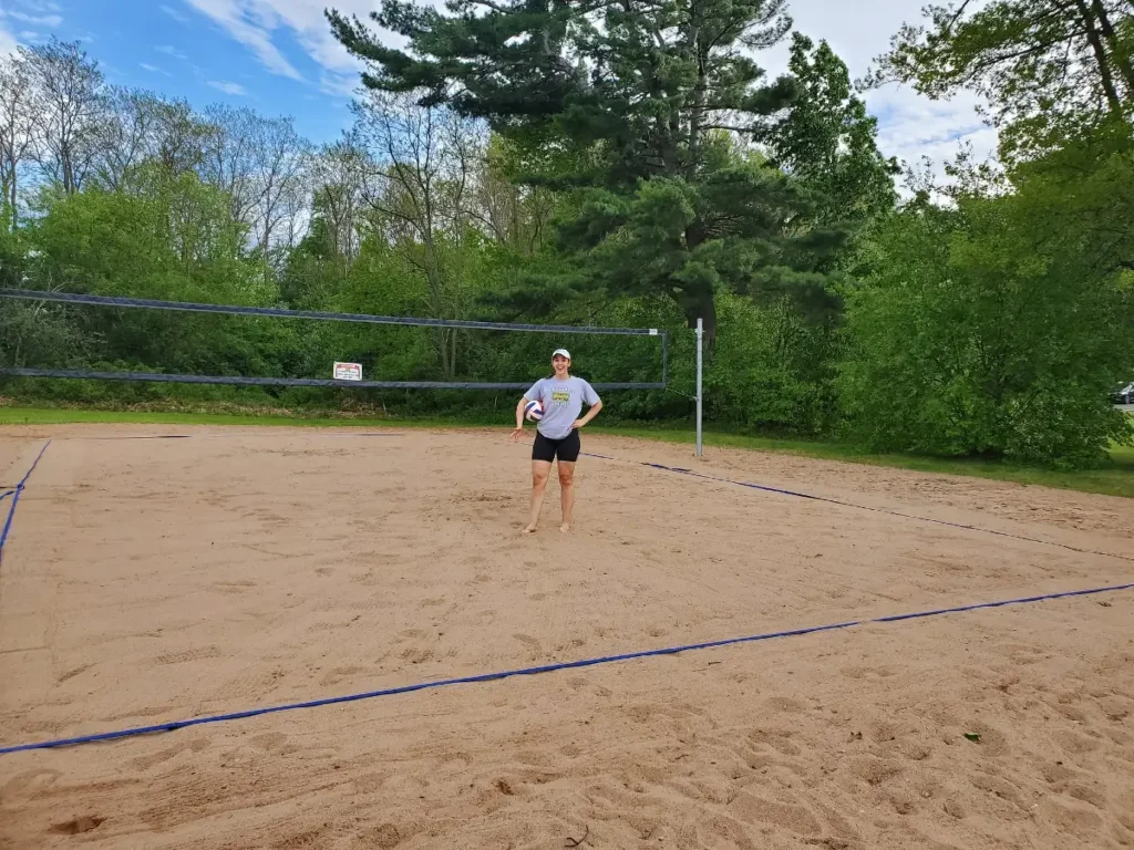 The beach volleyball courts in Kingston
