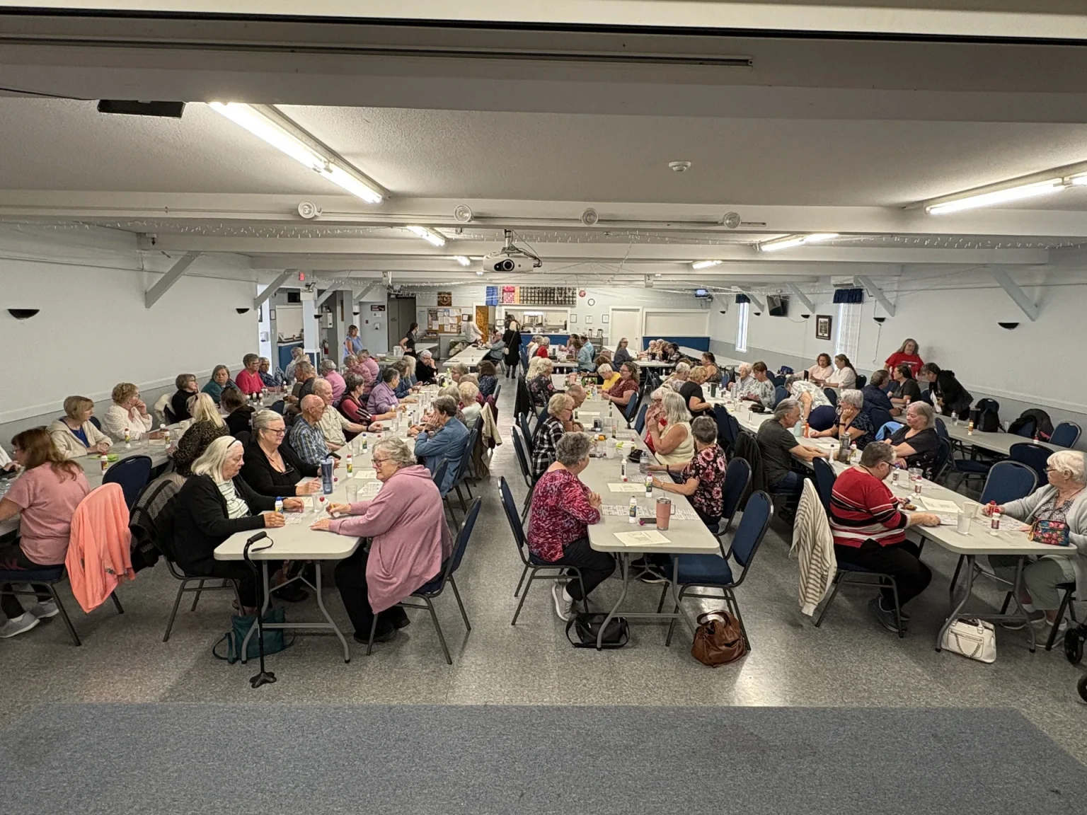 A full hall at a community bingo